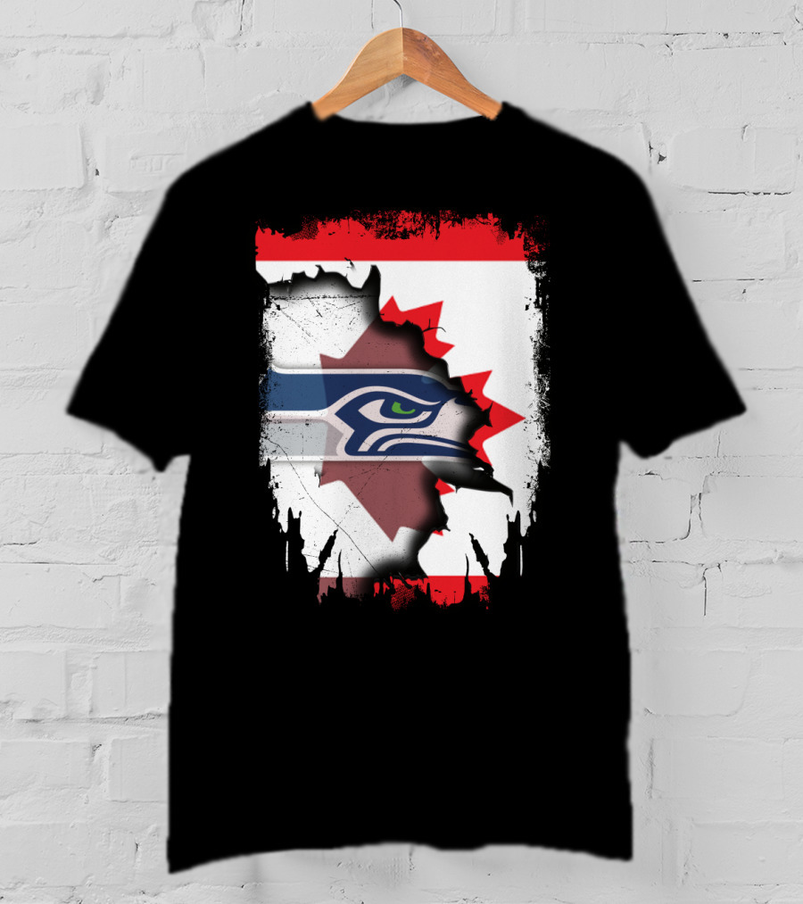 Seahawks And Canada Unity Emblem T-Shirt