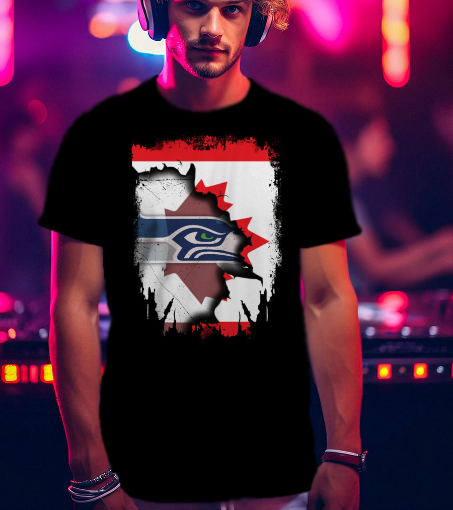 Seahawks And Canada Unity Emblem T-Shirt