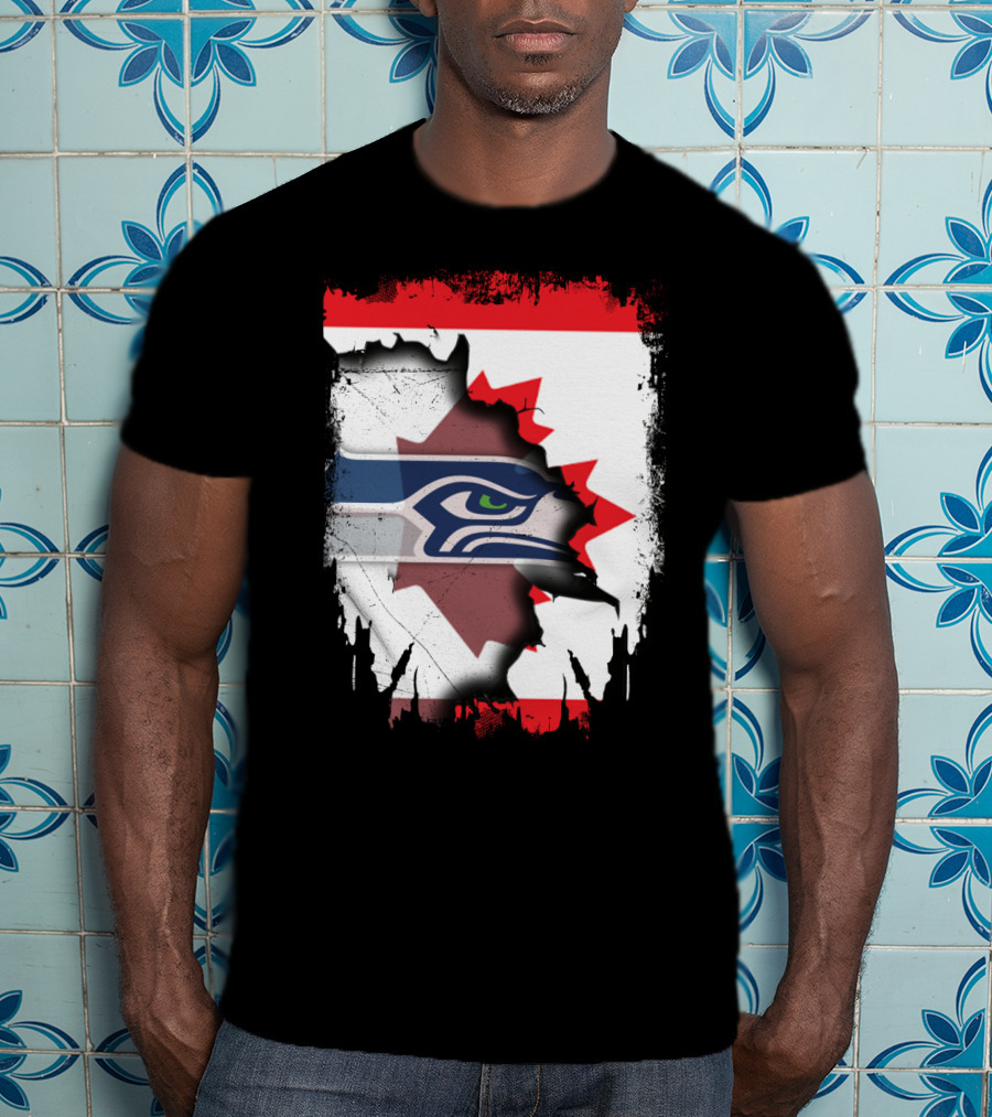 Seahawks And Canada Unity Emblem T-Shirt