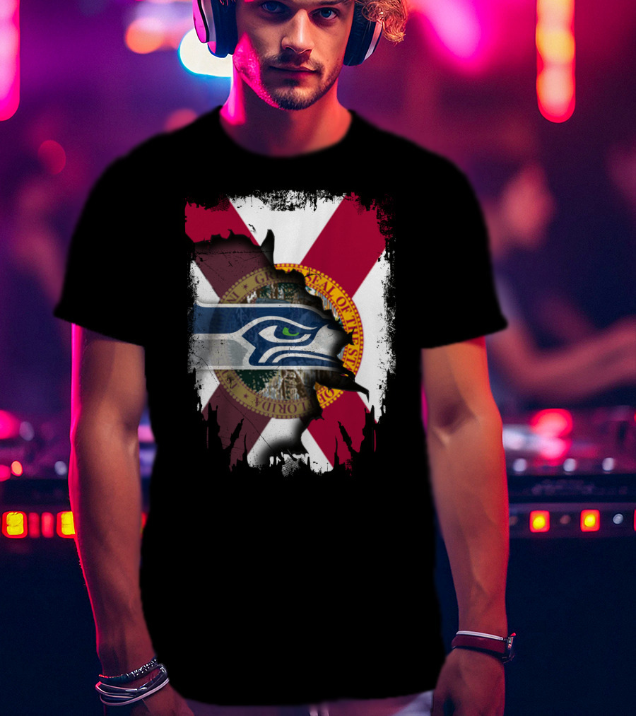 Seahawks Collaboration With Florida State Flag T-Shirt