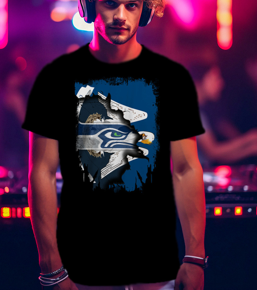 Together Louisiana With Seahawks Eagle Mashup T-Shirt