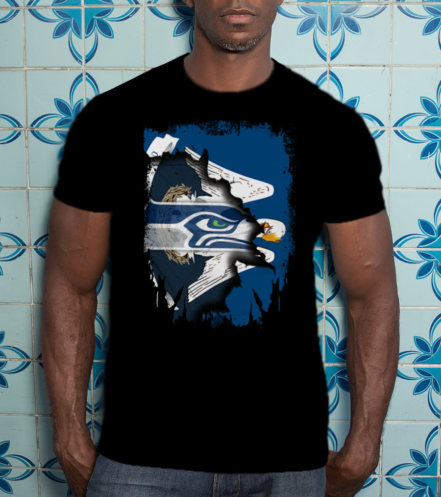 Together Louisiana With Seahawks Eagle Mashup T-Shirt