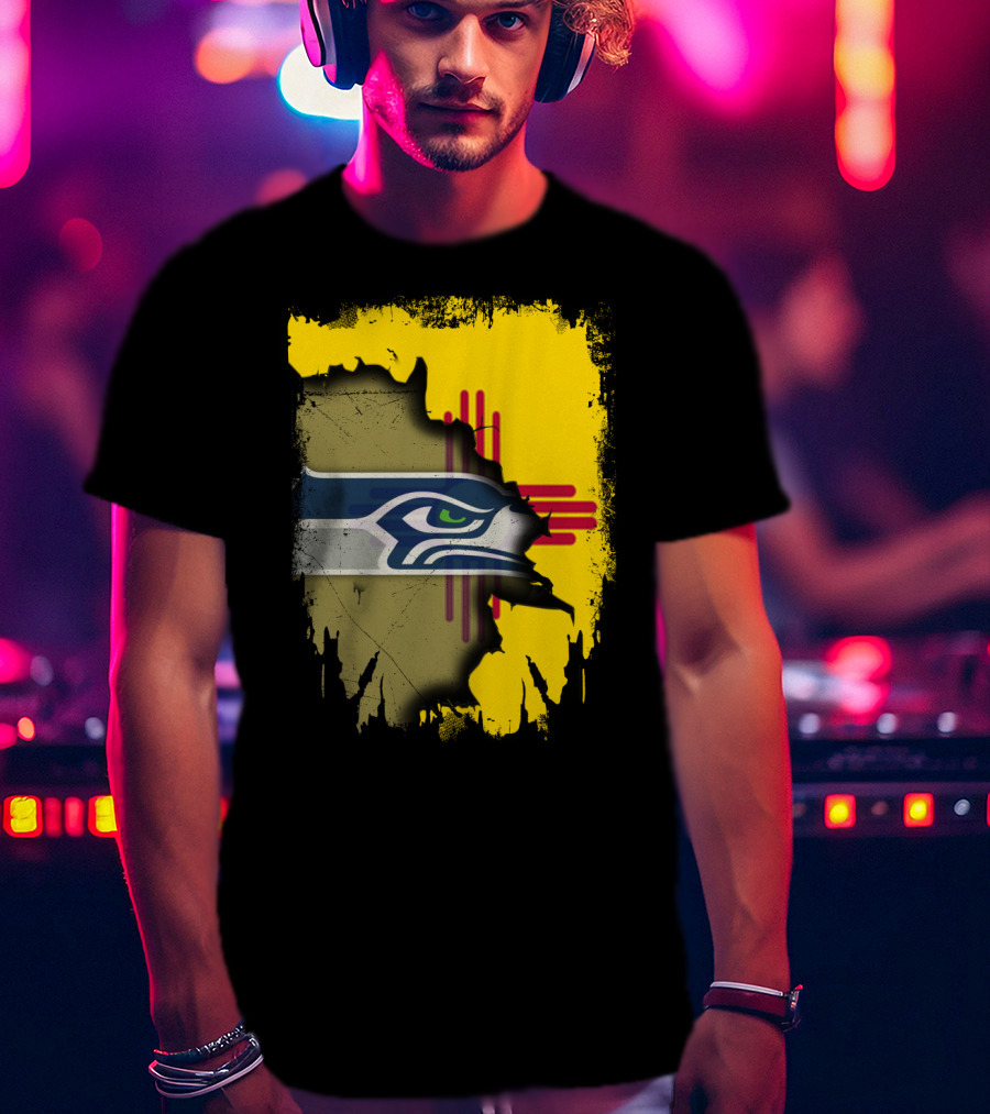 New Mexico Zia With Seahawks Logo Fusion T-Shirt