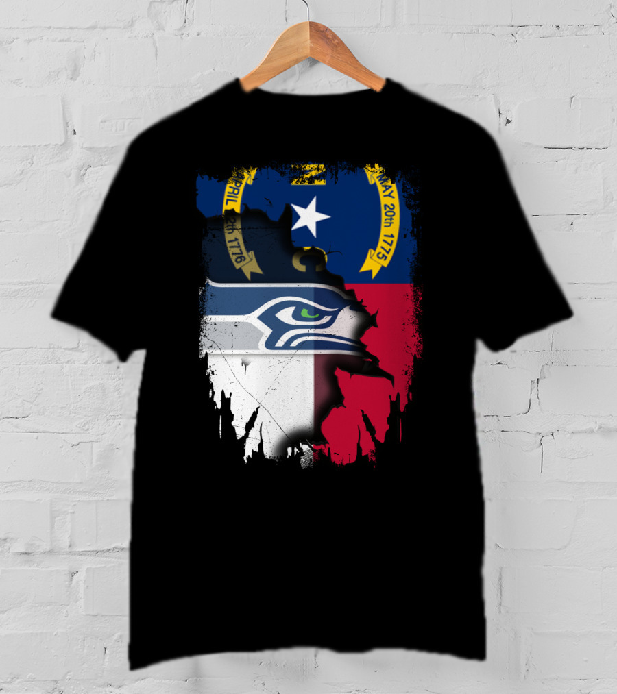 Together North Carolina Flag With Seattle Seahawks T-Shirt