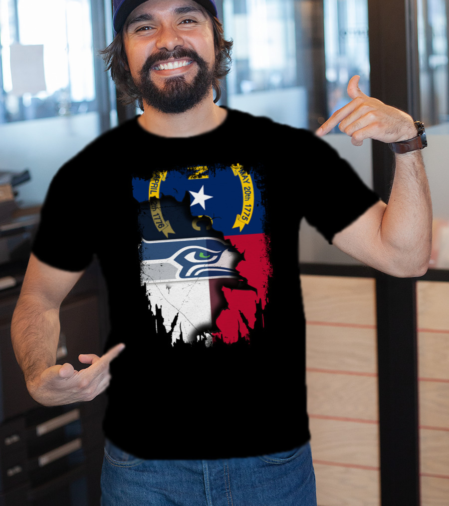 Together North Carolina Flag With Seattle Seahawks T-Shirt