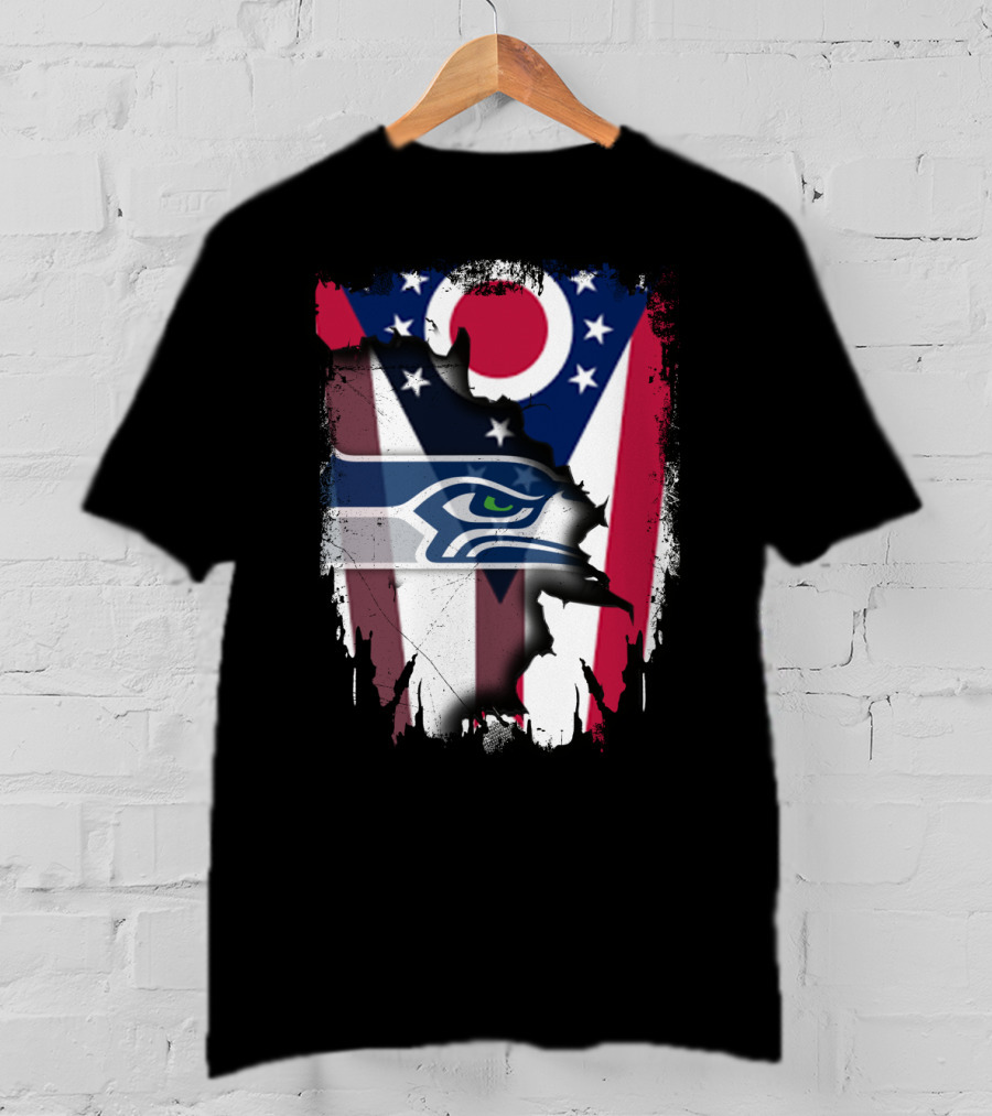 Together Ohio With Seahawks Flag Football Fandom T-Shirt