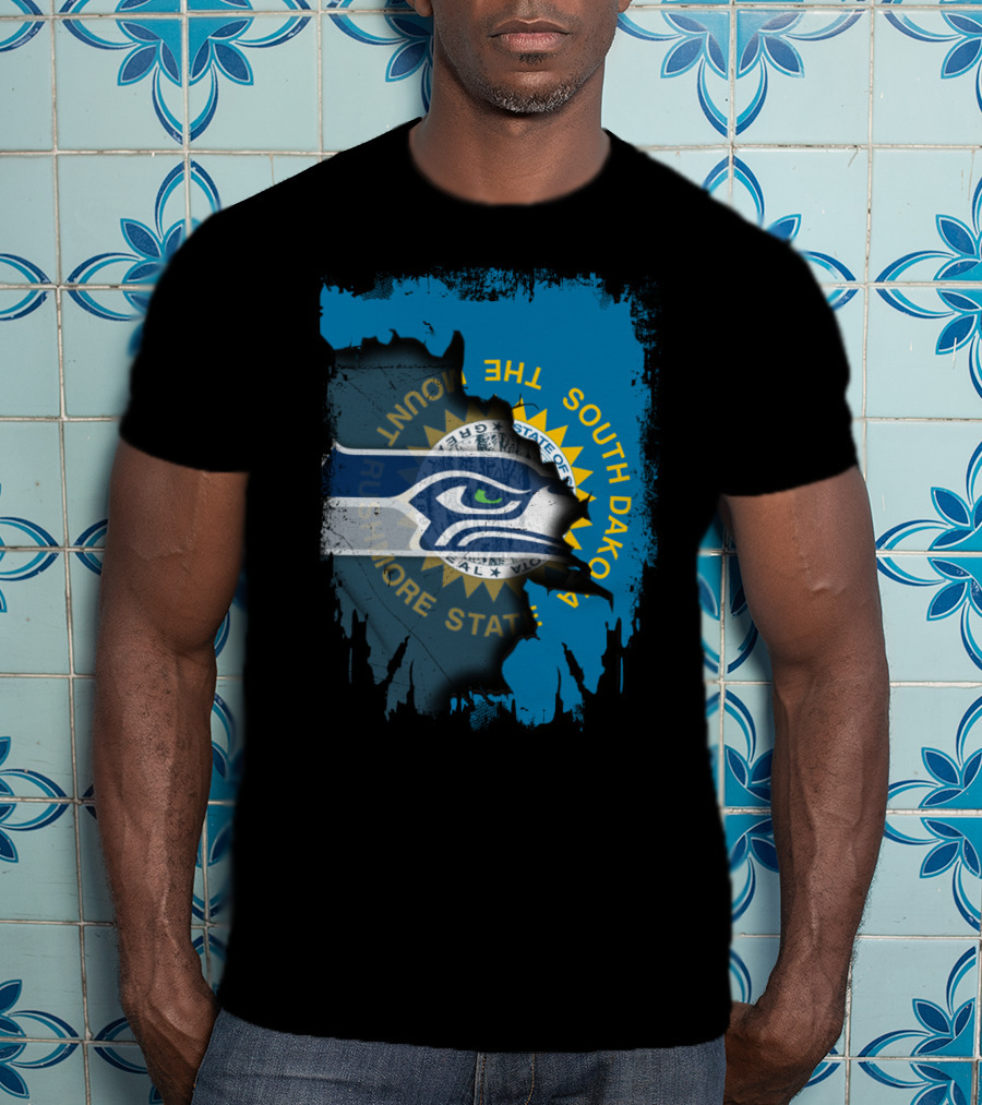 South Dakota And Seahawks Unity Flag T-Shirt