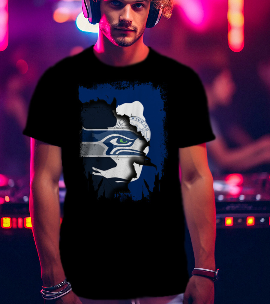 Wyoming Pride Meets Seahawks Spirit T-Shirt