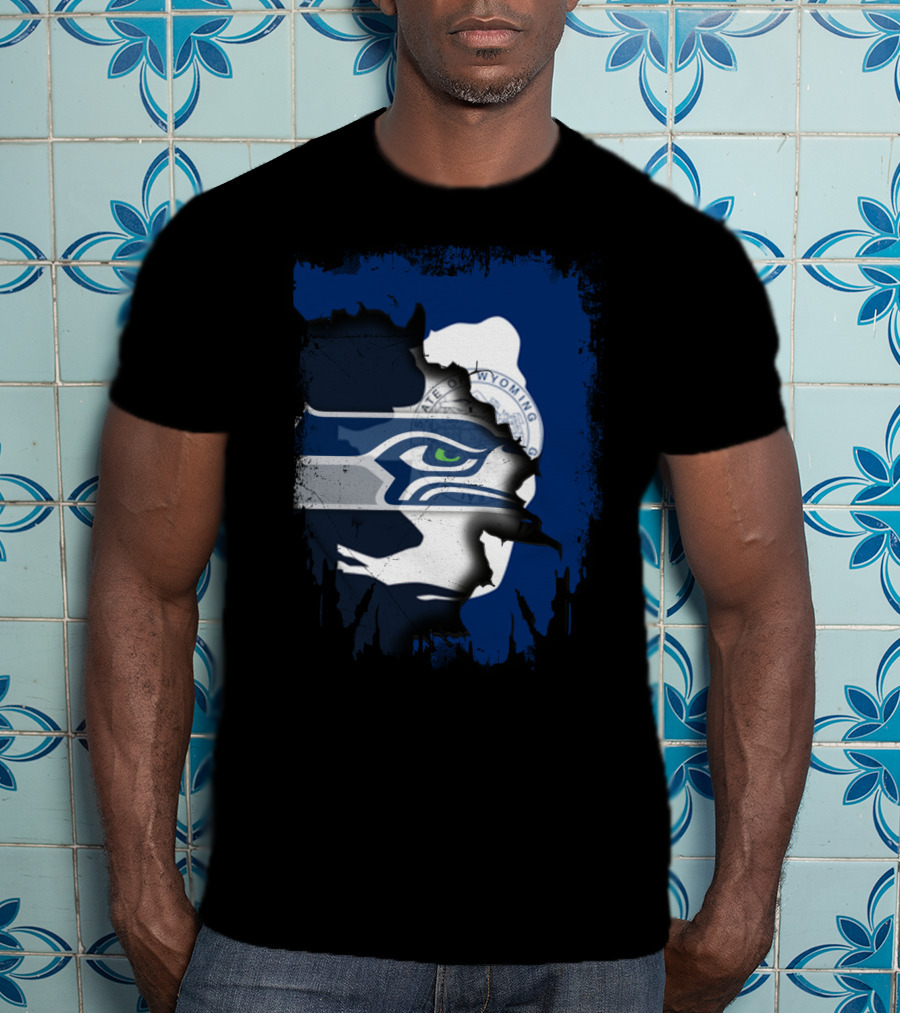 Wyoming Pride Meets Seahawks Spirit T-Shirt