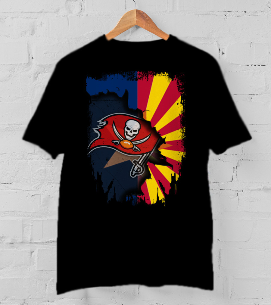 Arizona State Flag And Buccaneers Logo Together T-Shirt