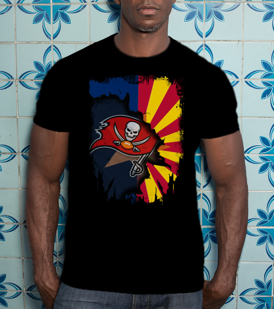 Arizona State Flag And Buccaneers Logo Together T-Shirt