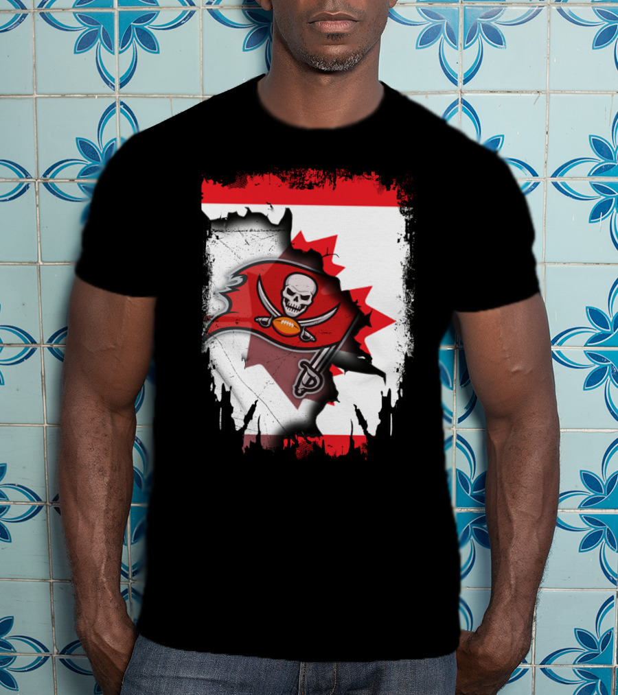 Canada Flag Buccaneers Football Fusion T-Shirt