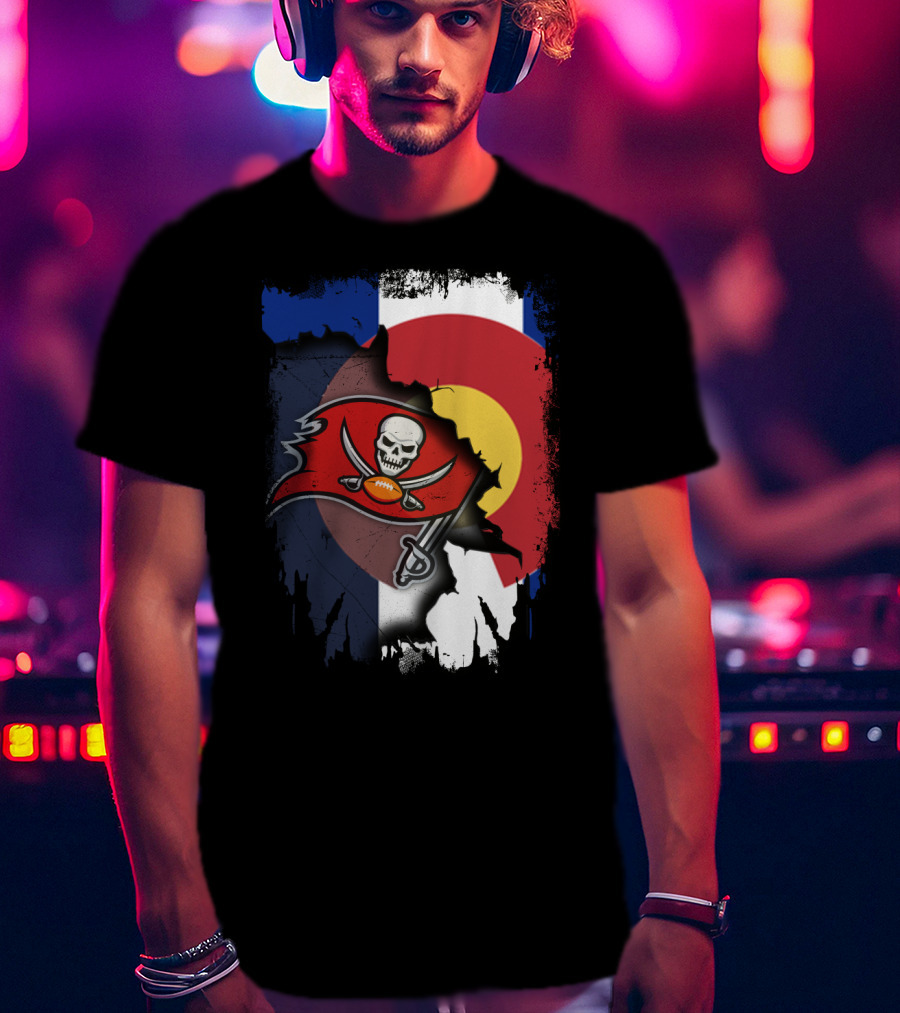 Colorado Flag With Buccaneers Logo Integration T-Shirt