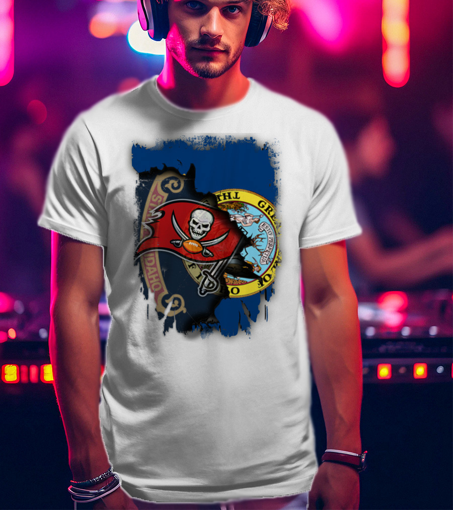 Idaho State Meets Buccaneers Flag Fusion T-Shirt