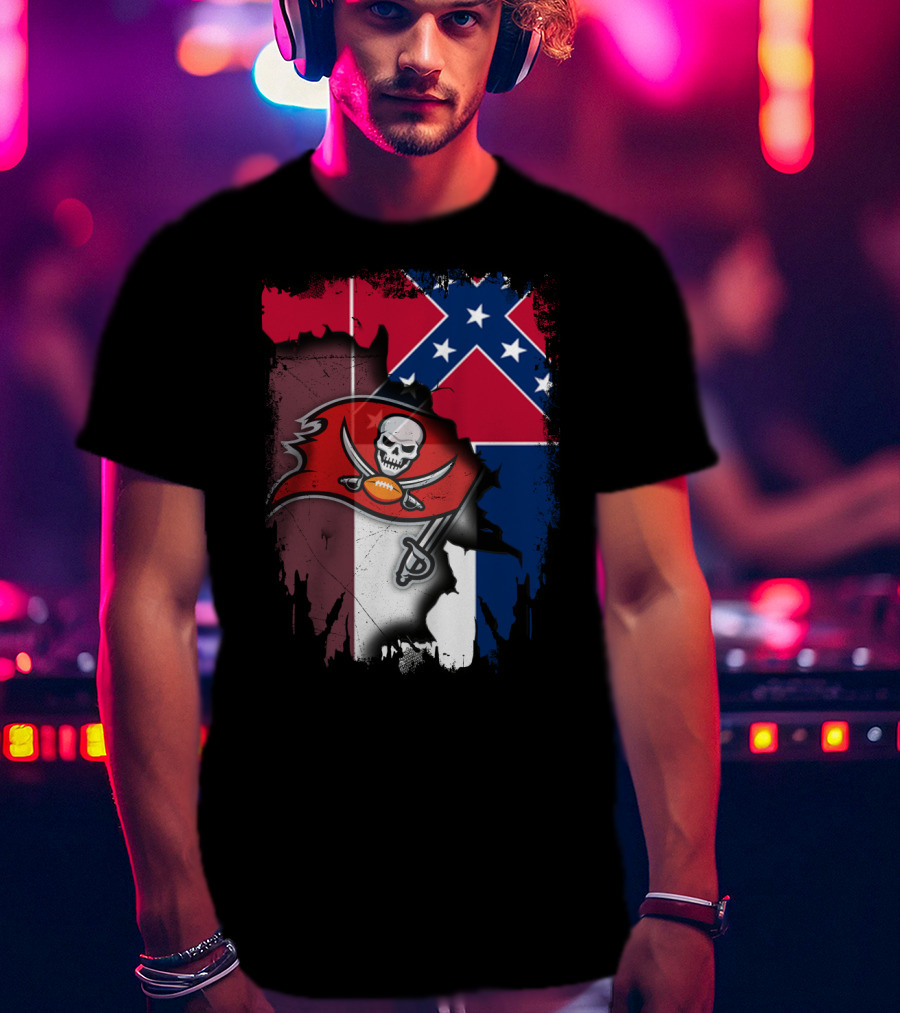 Together Mississippi Buccaneers Flag Fusion T-Shirt
