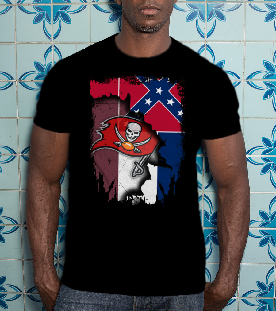 Together Mississippi Buccaneers Flag Fusion T-Shirt