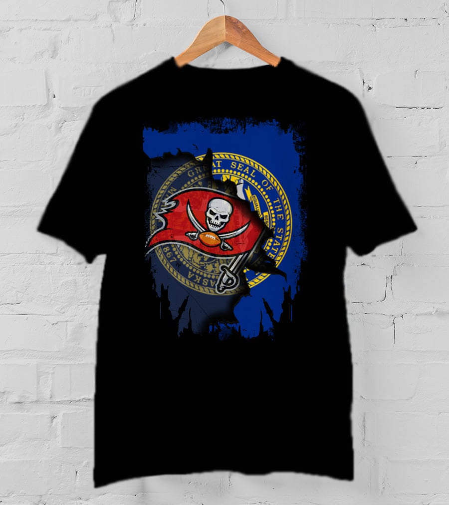 Together Nebraska State Seal With Buccaneers Football T-Shirt