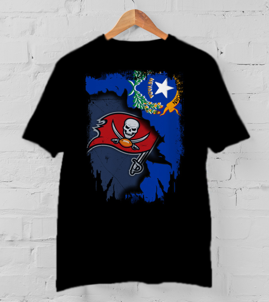 Nevada State With Buccaneers Football Flag Integration T-Shirt