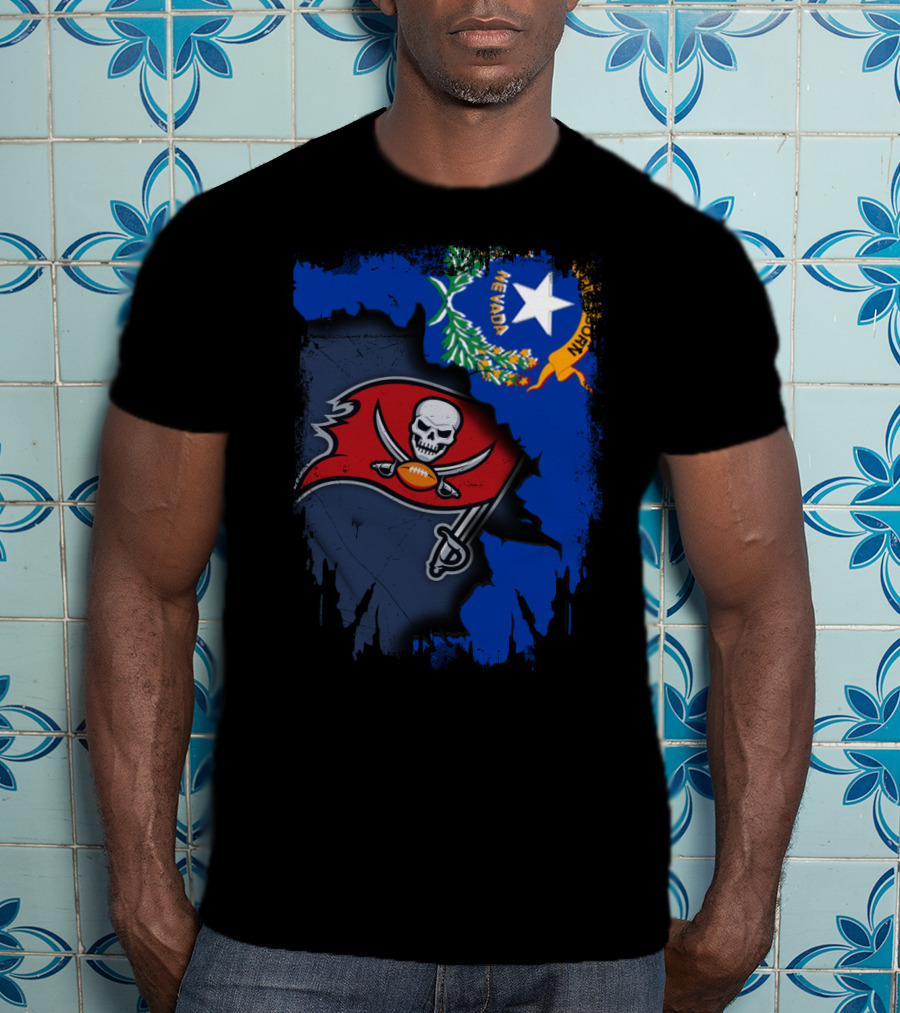 Nevada State With Buccaneers Football Flag Integration T-Shirt
