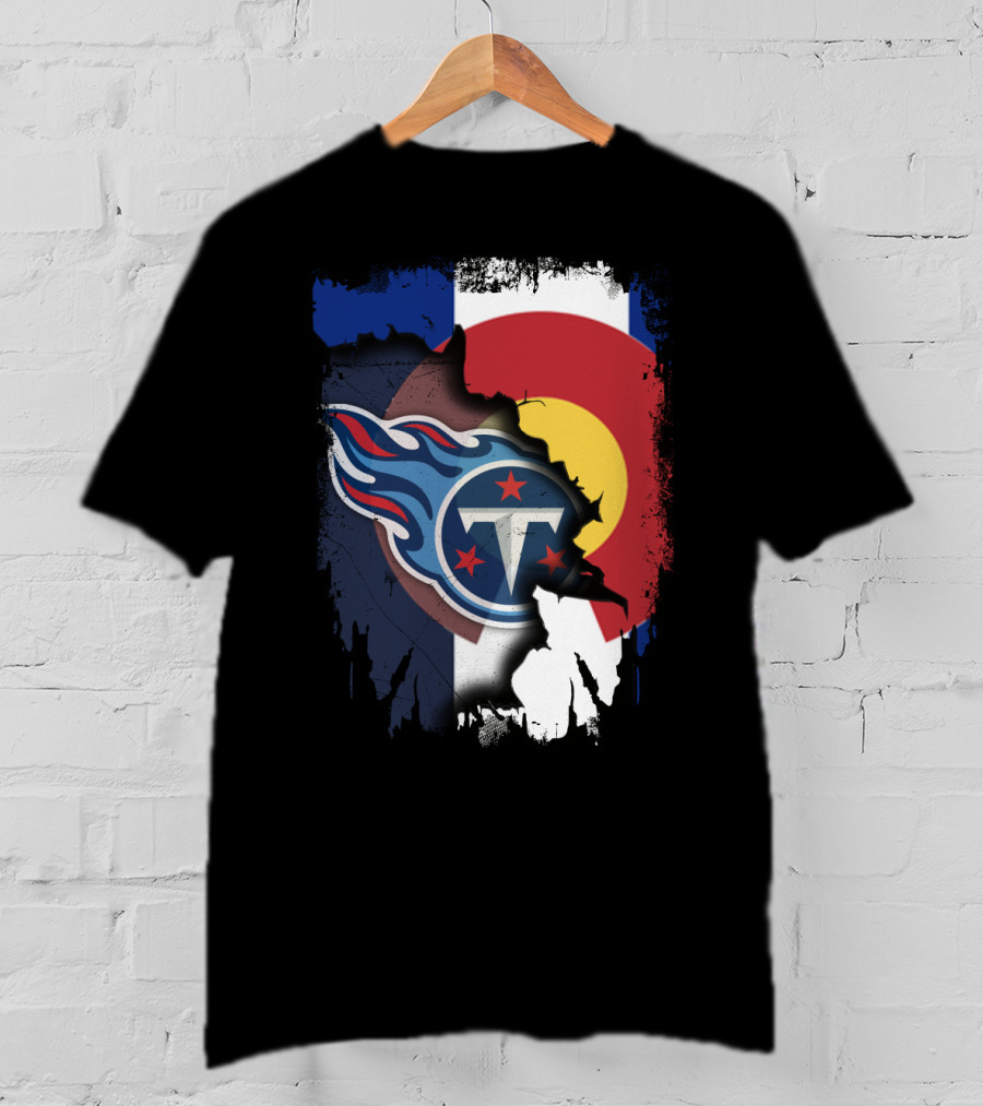 Together Colorado With Titans Logo Overlapping State Flag Colors T-Shirt