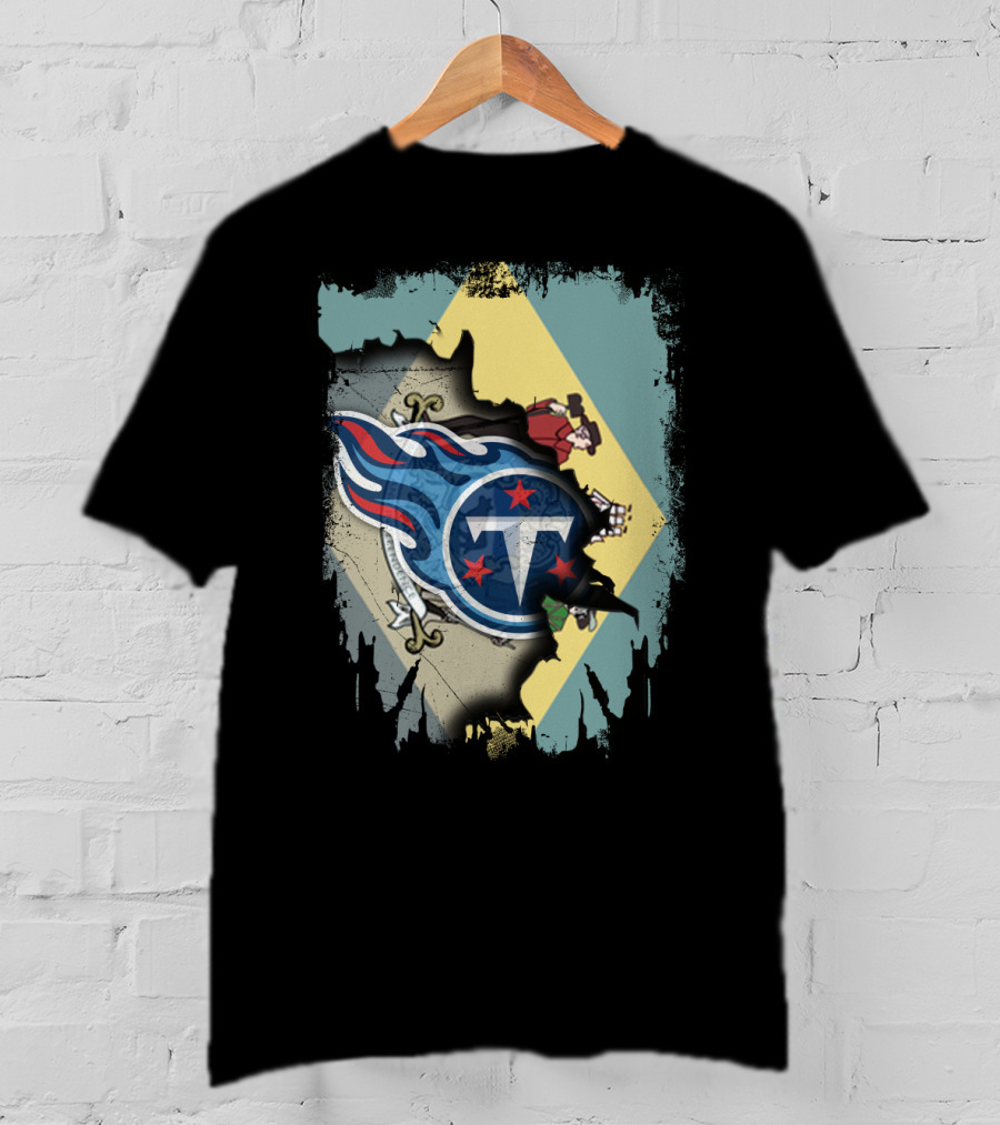 Together Delaware With Titans Logo Over State Flag T-Shirt