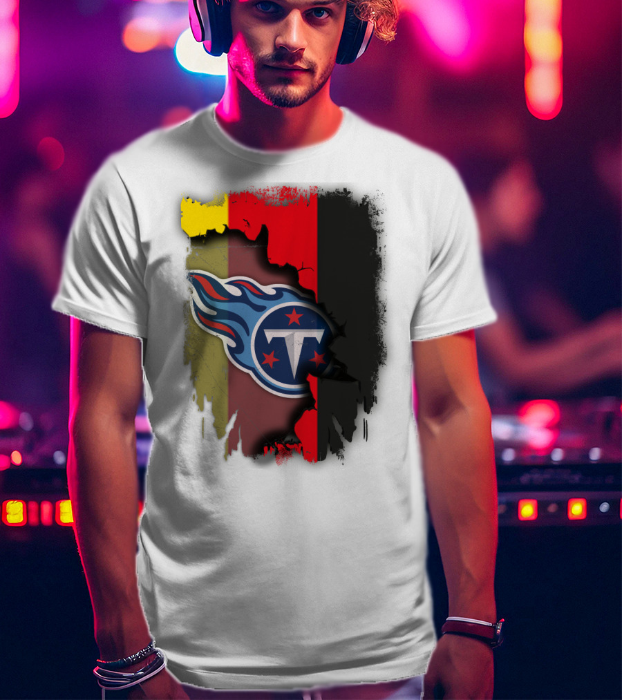 Germany United With Tennessee Titans Logo Fusion T-Shirt
