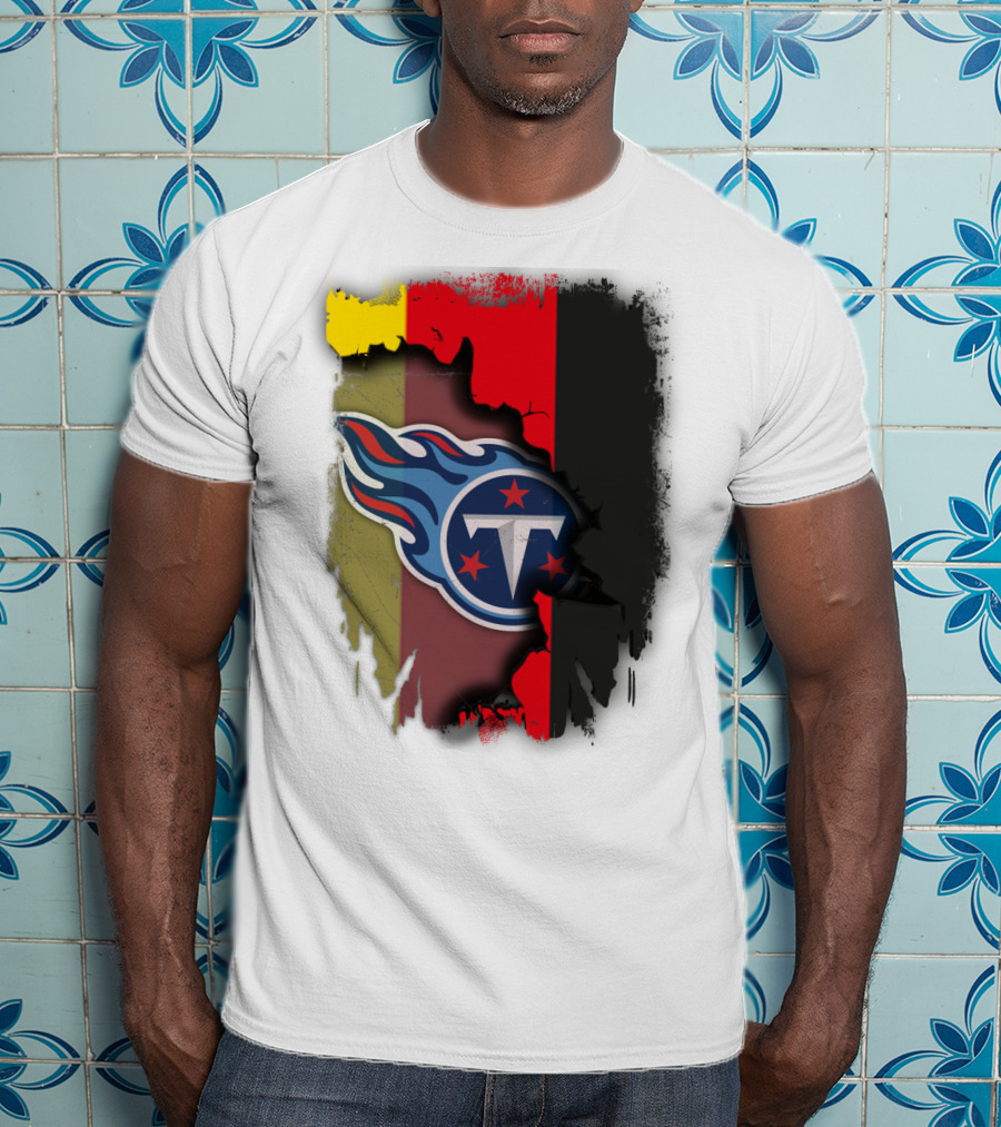 Germany United With Tennessee Titans Logo Fusion T-Shirt