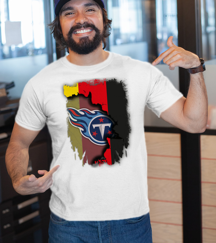 Germany United With Tennessee Titans Logo Fusion T-Shirt