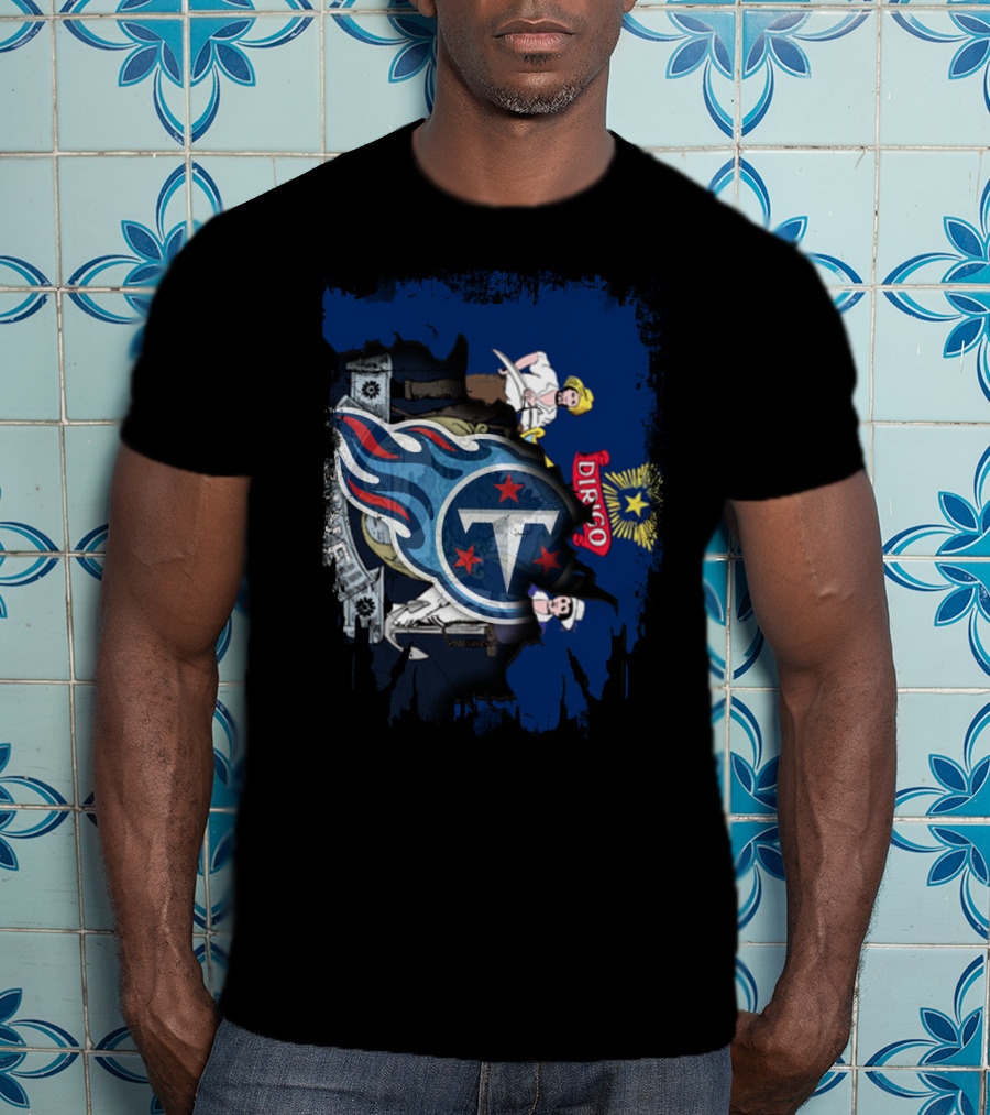 Maine State Flag With Tennessee Titans T-Shirt