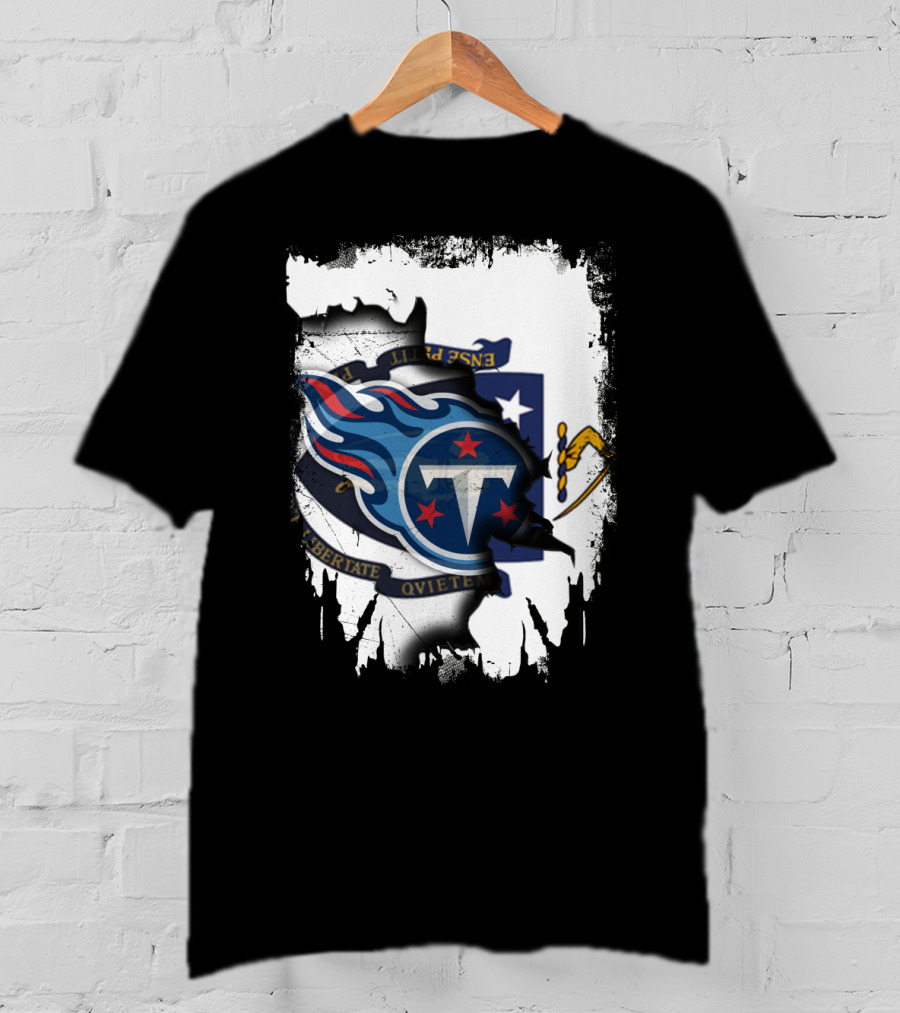 Together Massachusetts With Titans Logo Fusion T-Shirt