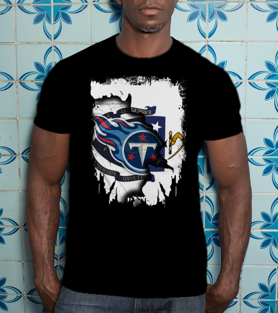 Together Massachusetts With Titans Logo Fusion T-Shirt