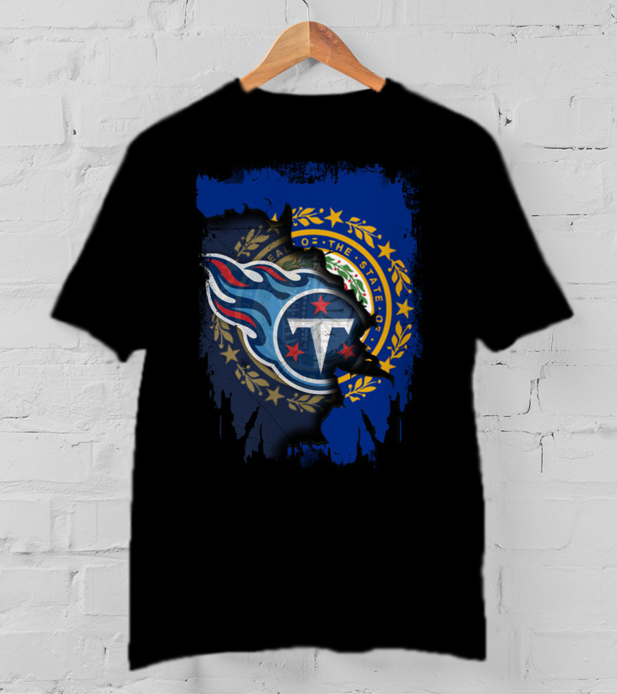 New Hampshire United With Titans Emblem And State Seal Fusion T-Shirt
