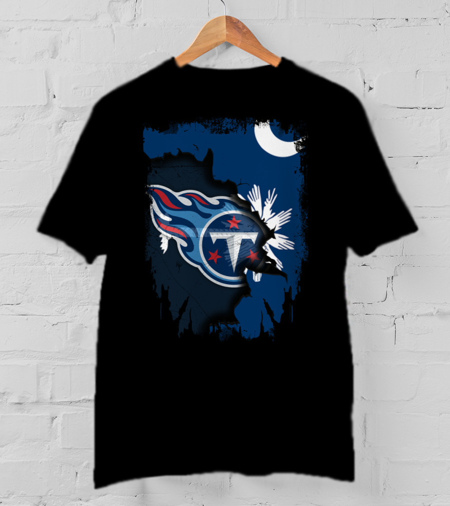 Together South Carolina Titans Moon Palmetto Flag Mashup T-Shirt