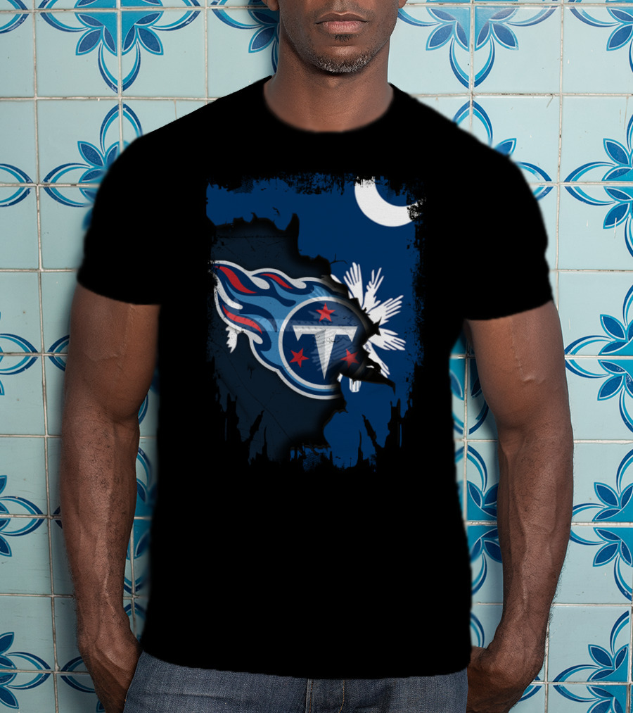 Together South Carolina Titans Moon Palmetto Flag Mashup T-Shirt