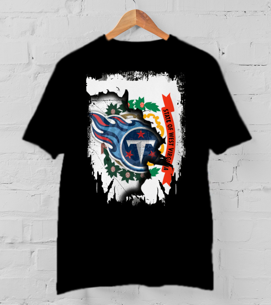 State Of West Virginia With Titans Flame T-Shirt