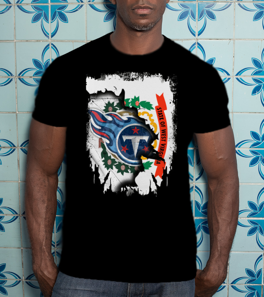 State Of West Virginia With Titans Flame T-Shirt