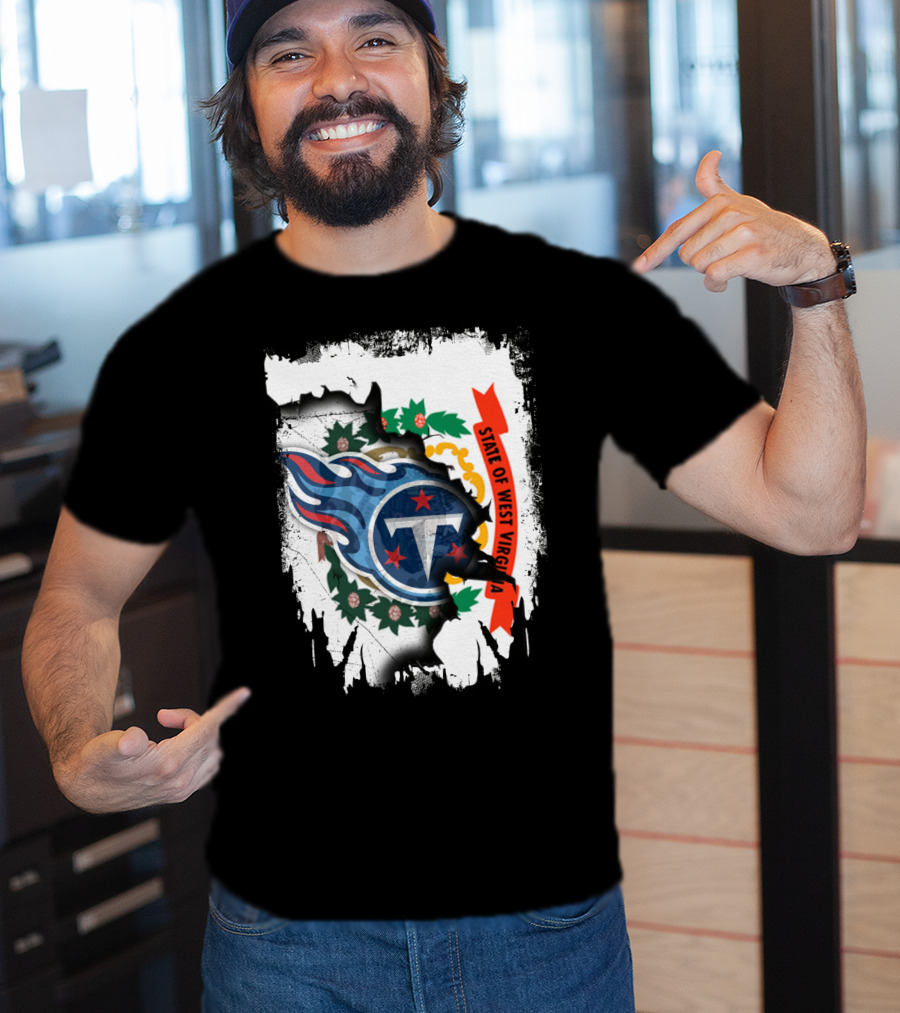 State Of West Virginia With Titans Flame T-Shirt
