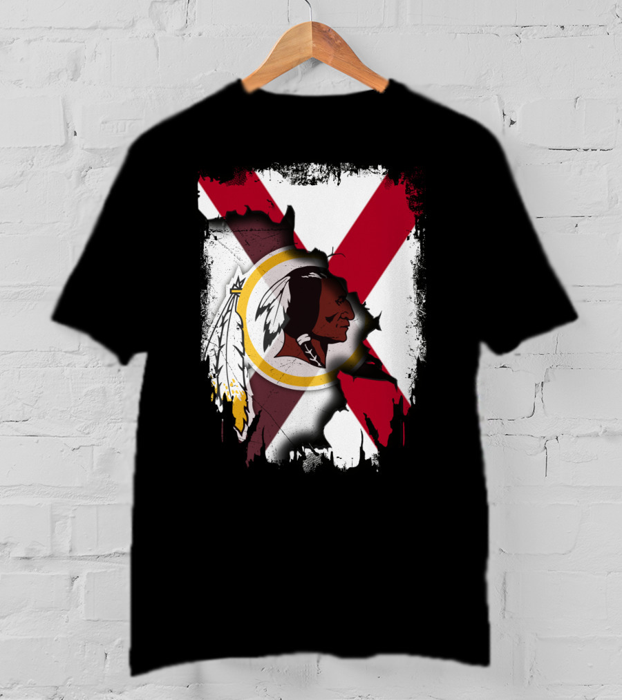 Alabama Flag Overlay With Washington Redskins T-Shirt