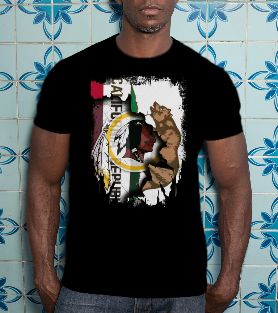 Together California Republic With Redskins Bear T-Shirt