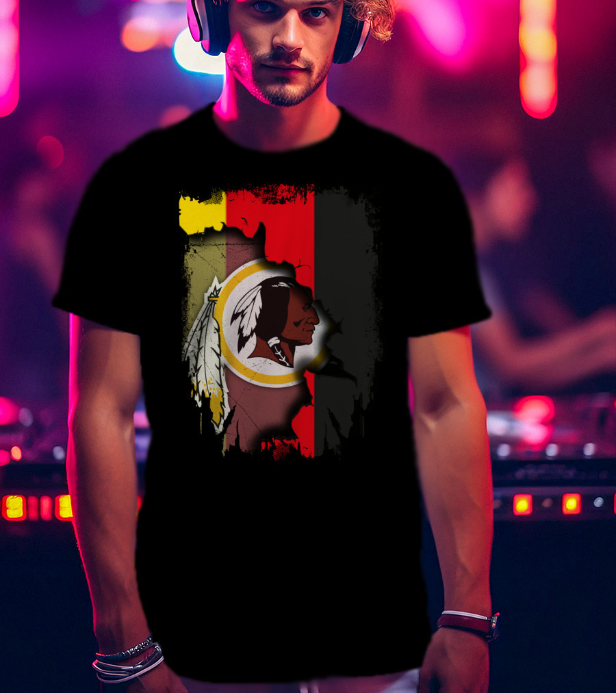 Germany Flag And Washington Football Team Logo Fusion T-Shirt