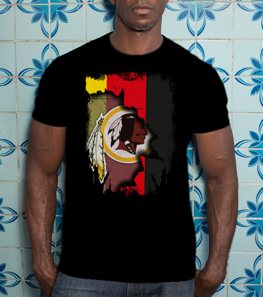 Germany Flag And Washington Football Team Logo Fusion T-Shirt