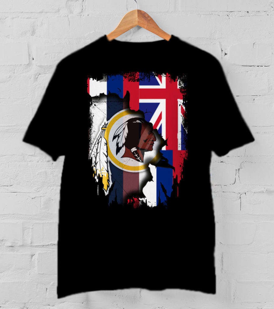 Hawaii Union Jack With Washington Redskins T-Shirt