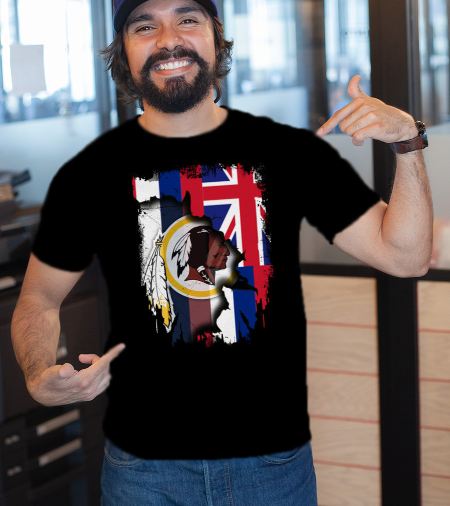Hawaii Union Jack With Washington Redskins T-Shirt