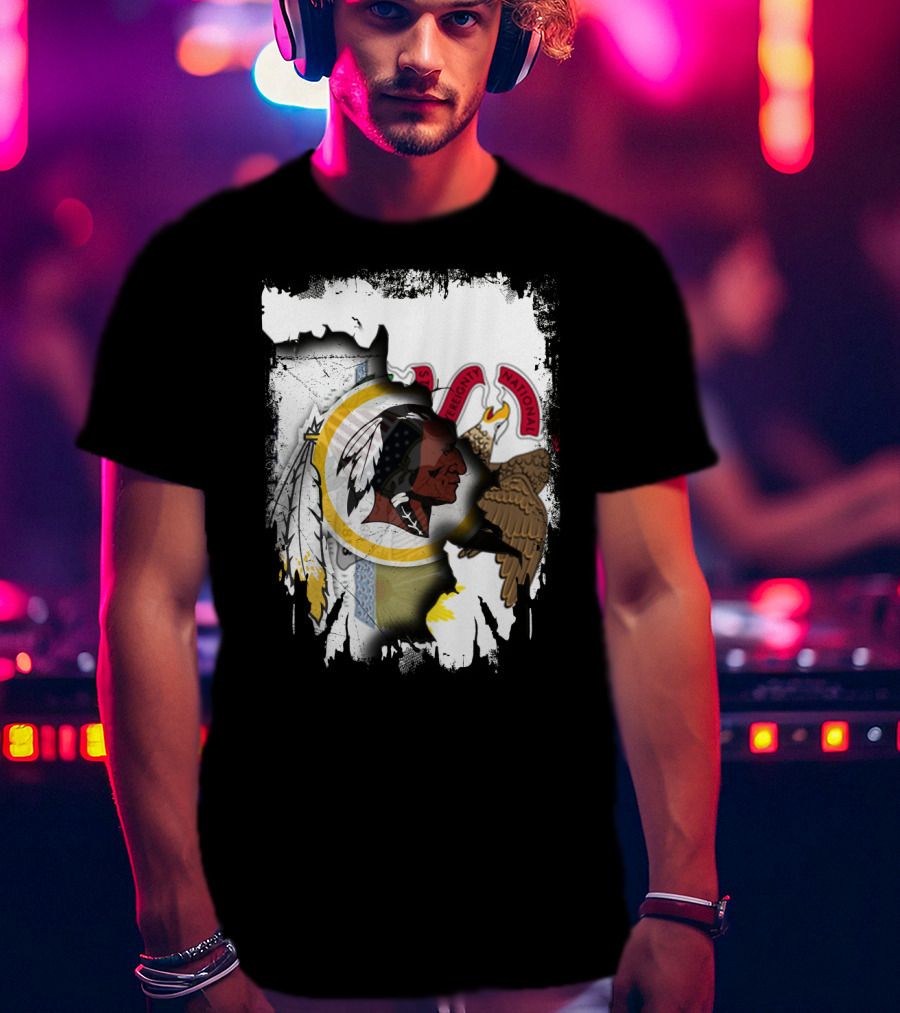 Illinois And Redskins Emblem Together With National And Sovereignty T-Shirt