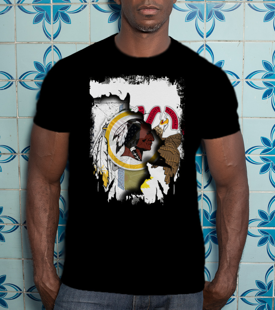 Illinois And Redskins Emblem Together With National And Sovereignty T-Shirt
