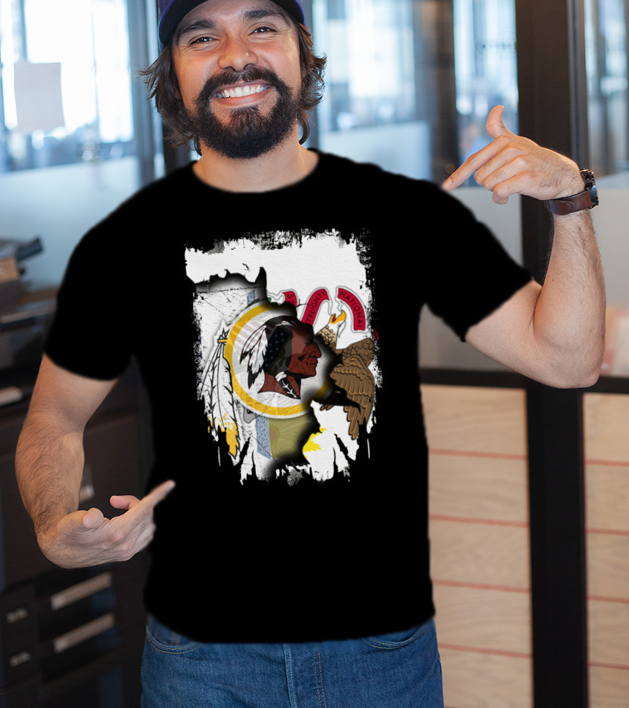 Illinois And Redskins Emblem Together With National And Sovereignty T-Shirt