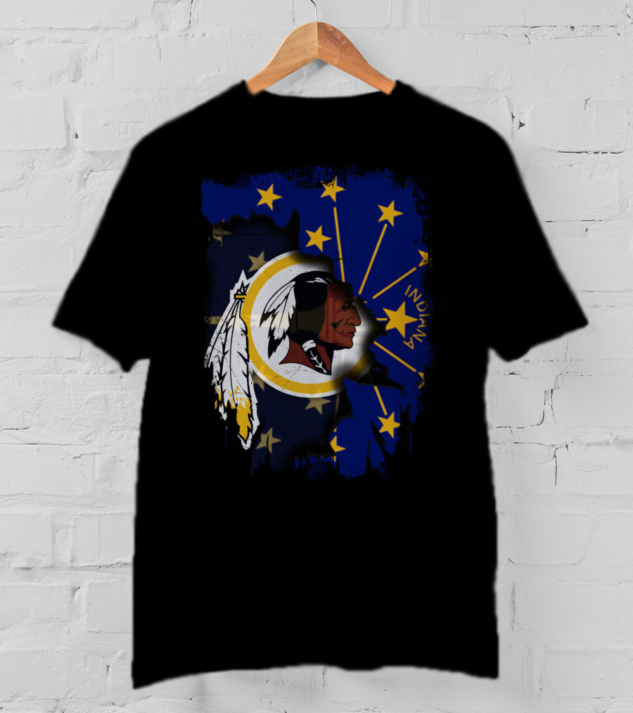 Indiana Stars And Redskins Logo Fusion T-Shirt