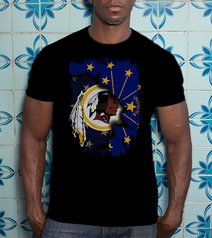 Indiana Stars And Redskins Logo Fusion T-Shirt