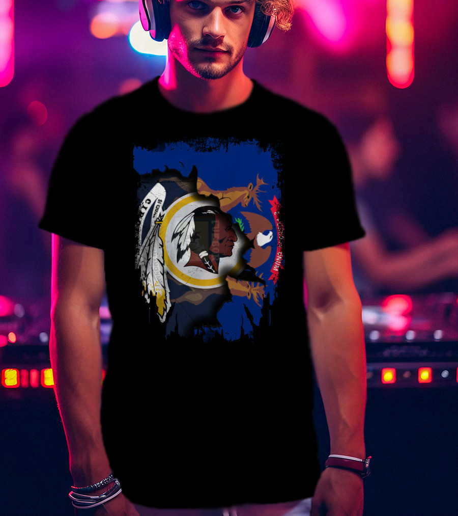 Michigan Unity With Historic Redskins Symbol T-Shirt