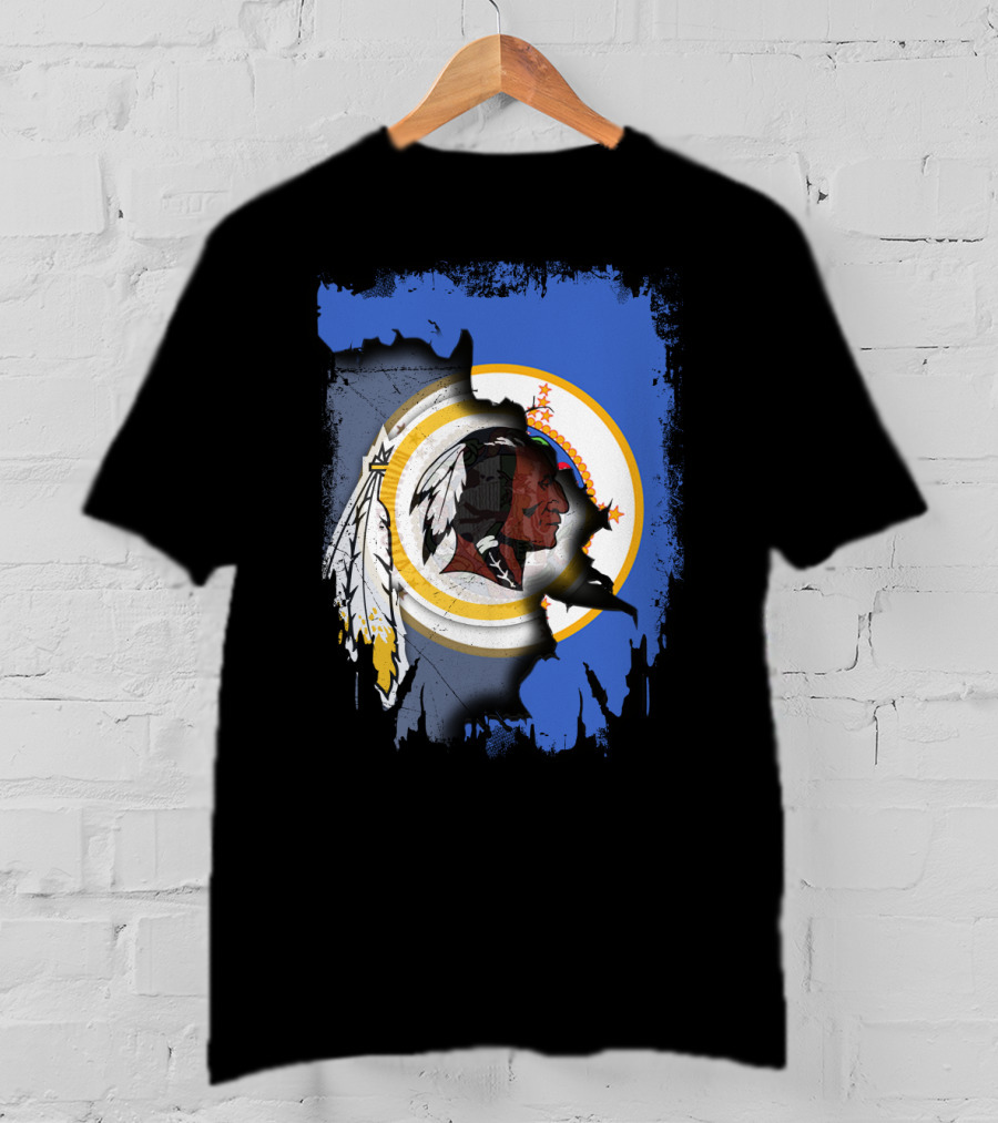 Together Minnesota With Redskins Vintage Logo And State Silhouette T-Shirt